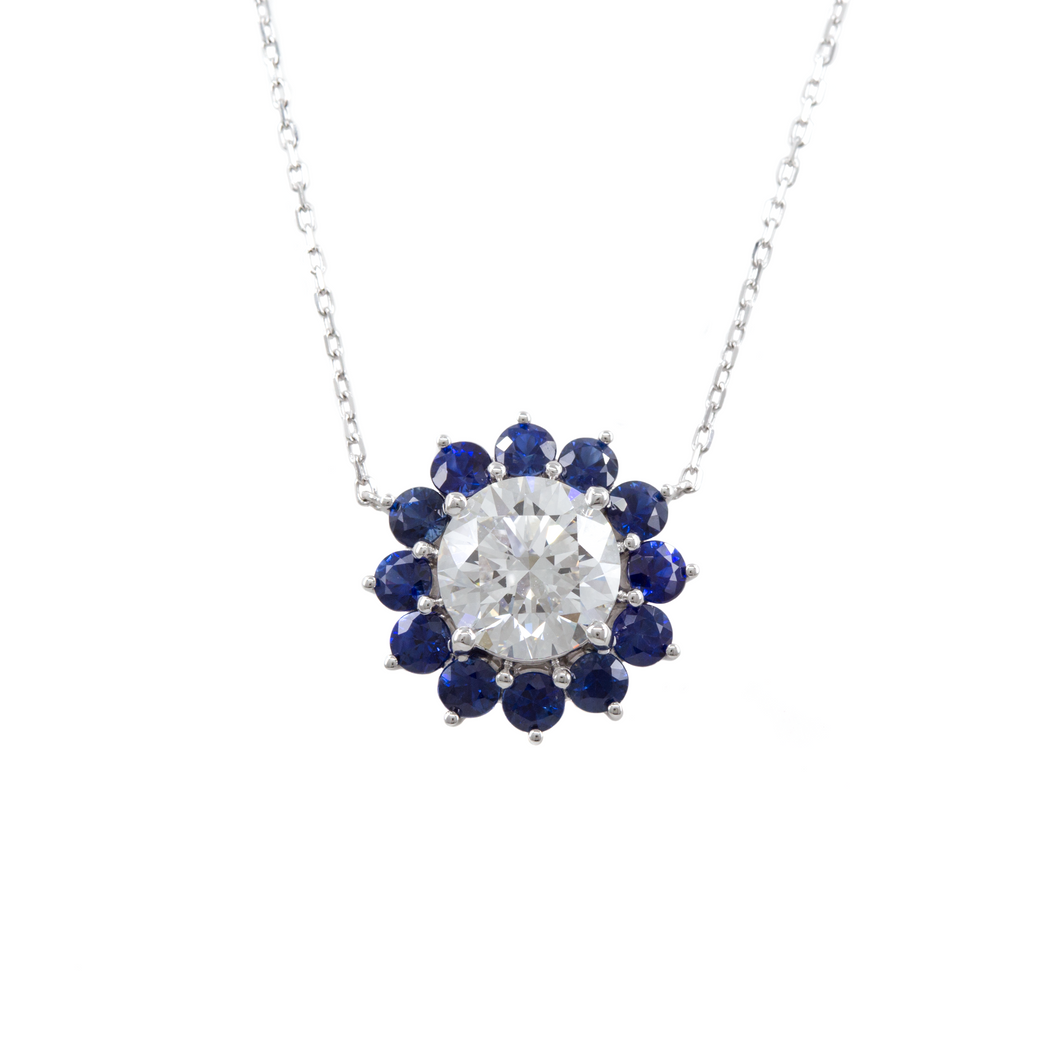Diamond sapphire Necklace
