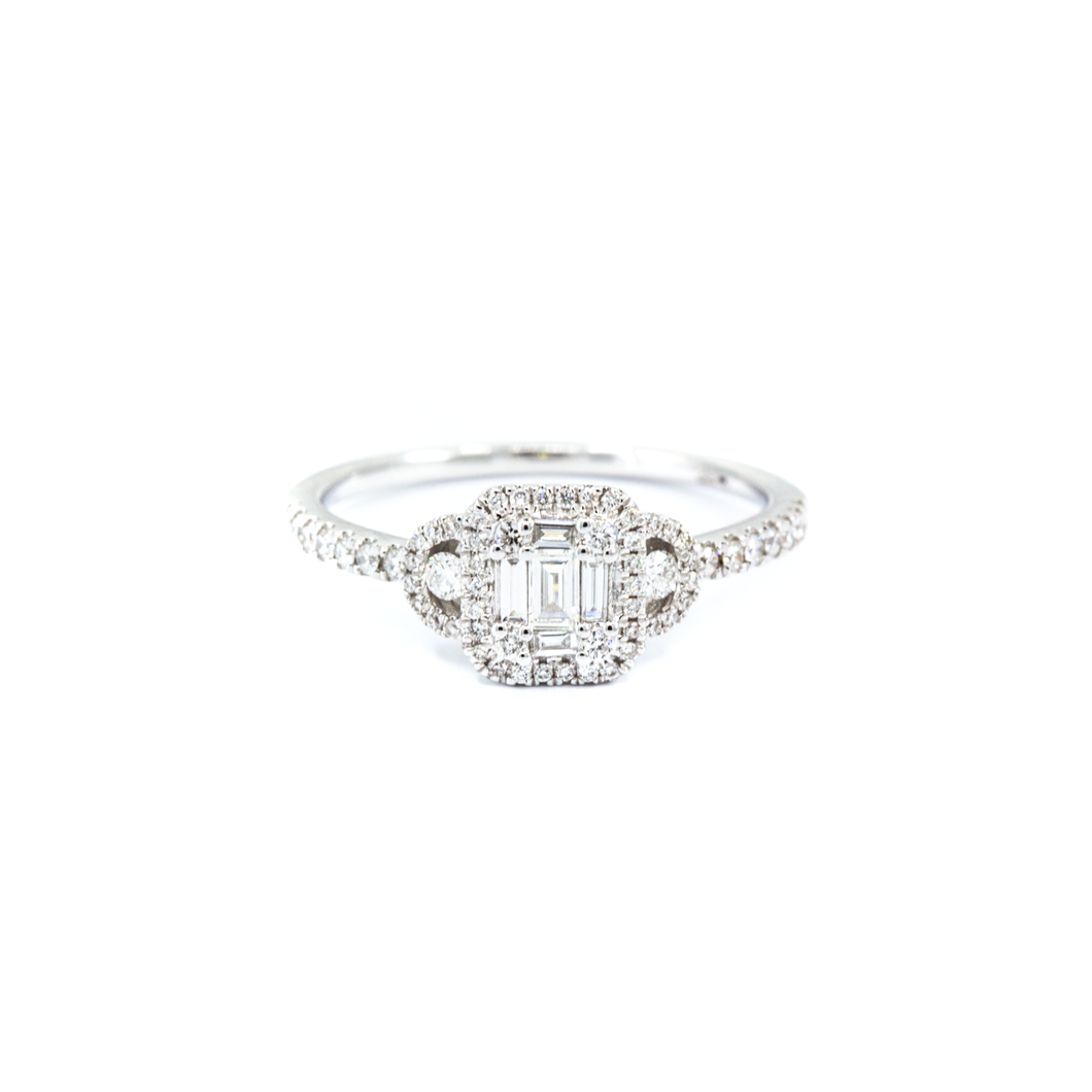 Vintage Inspired Baguette Diamond Ring