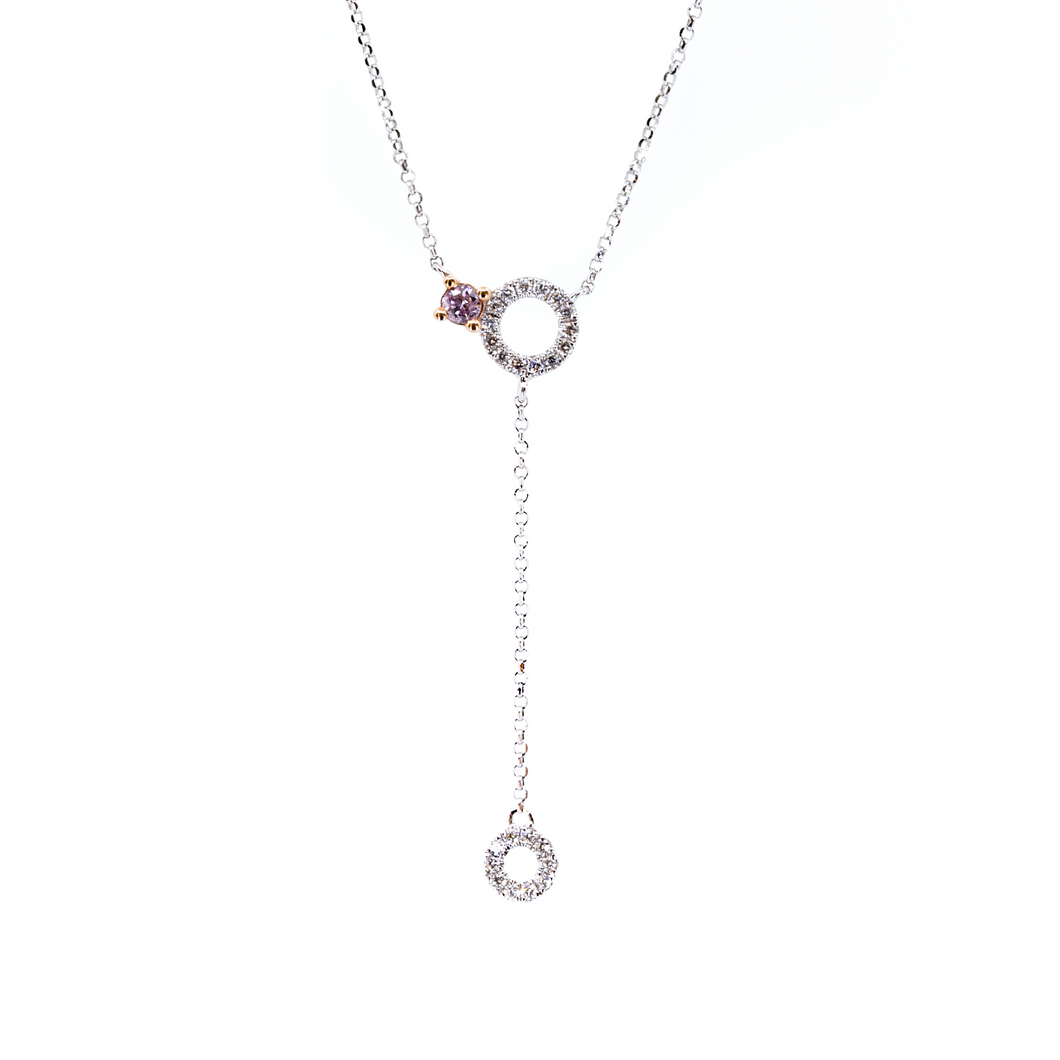 Circular Pink Diamond Necklace