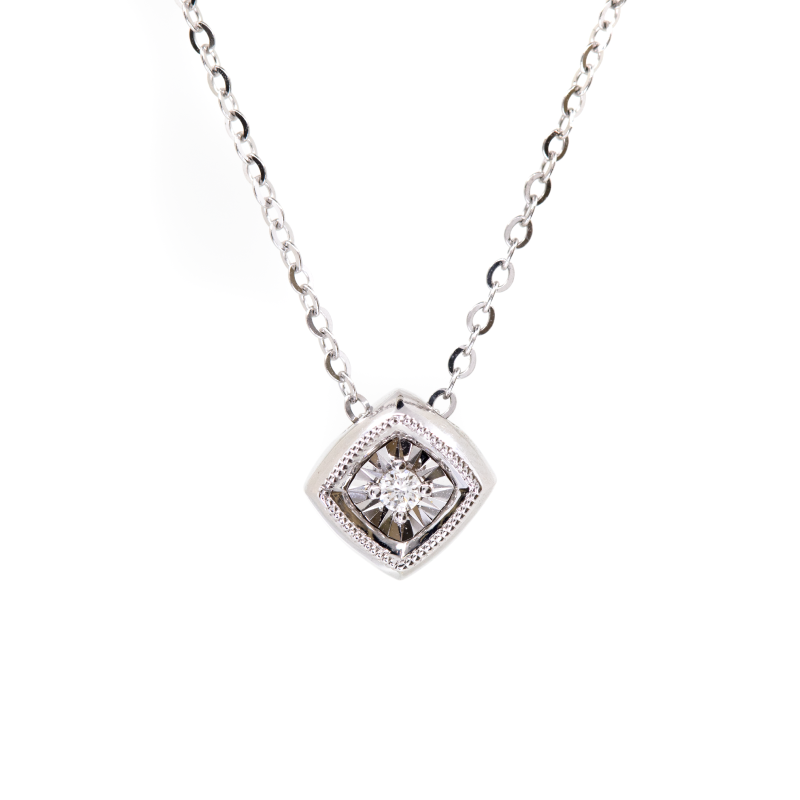 Square Shape Diamond Necklace PC3784